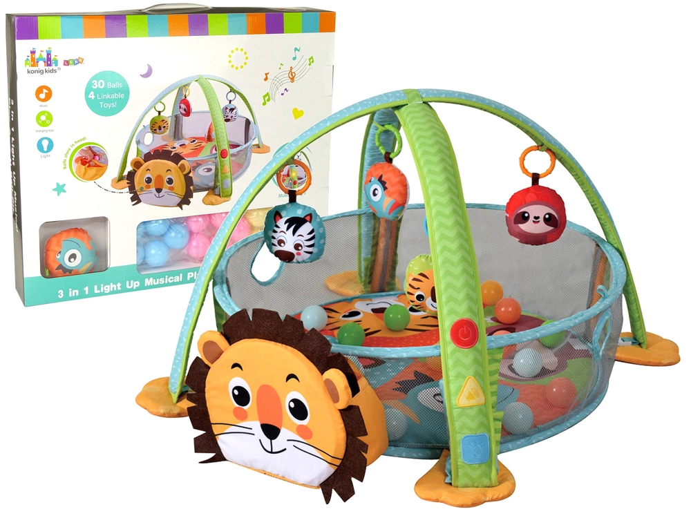 LEAN TOYS Edukačná podložka Lion s loptičkami