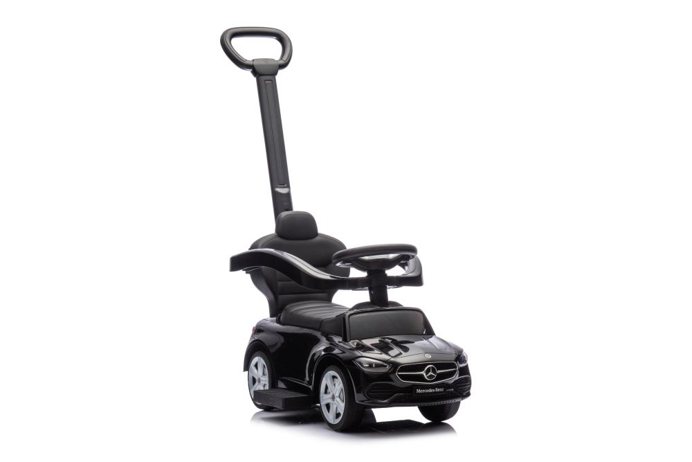 Detské odrážadlo s rukoväťou Mercedes 3v1 čierne
