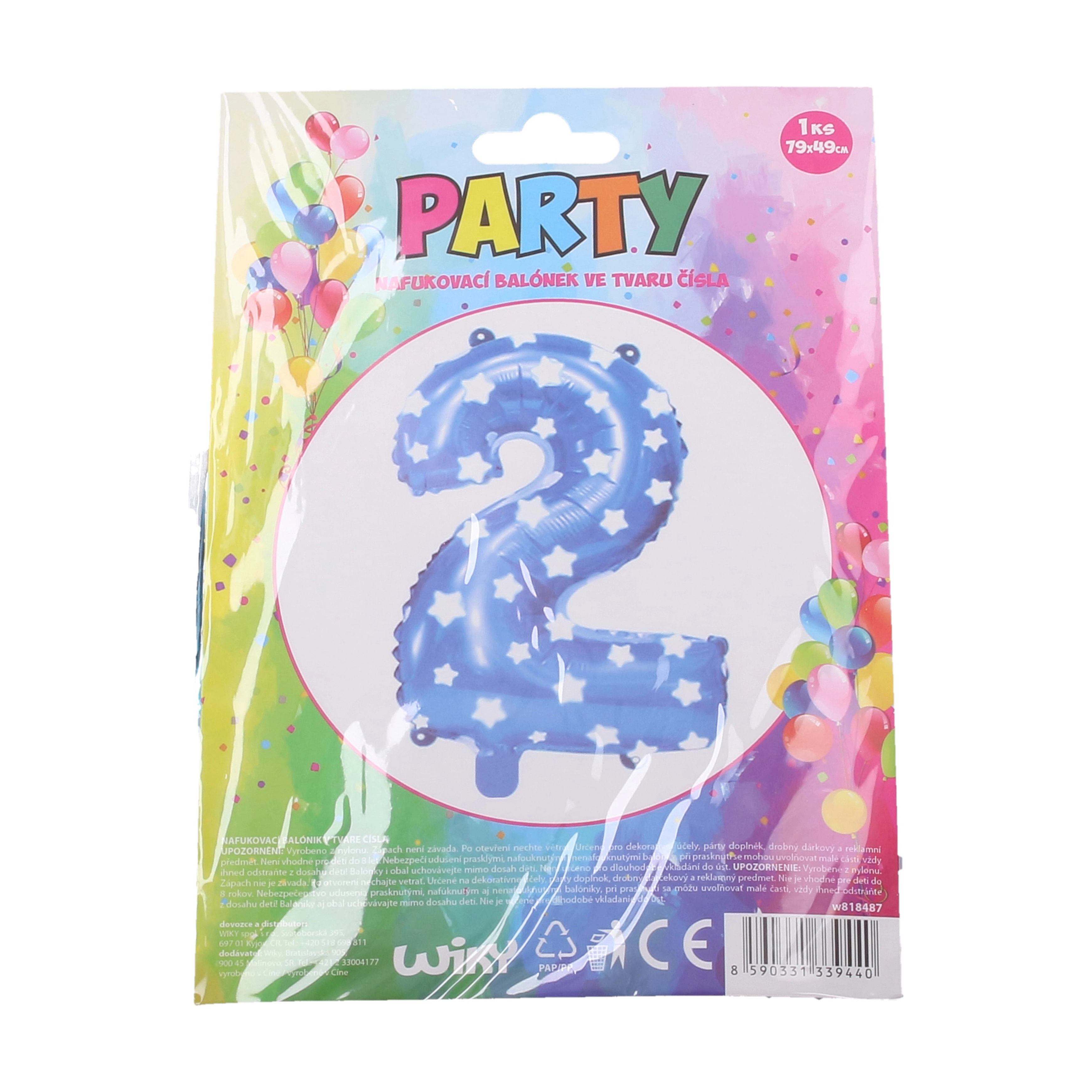 E-shop Wiky Balónik nafukovací číslo 2 modrý WKW818487