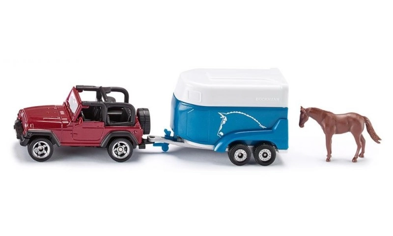 E-shop SIKU Blister 1651 Terénne auto s prívesom a koňom 1:87