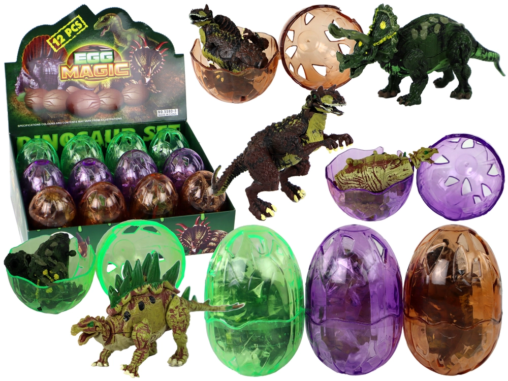 LEAN Toys Dinosauria vajcia 3 farby
