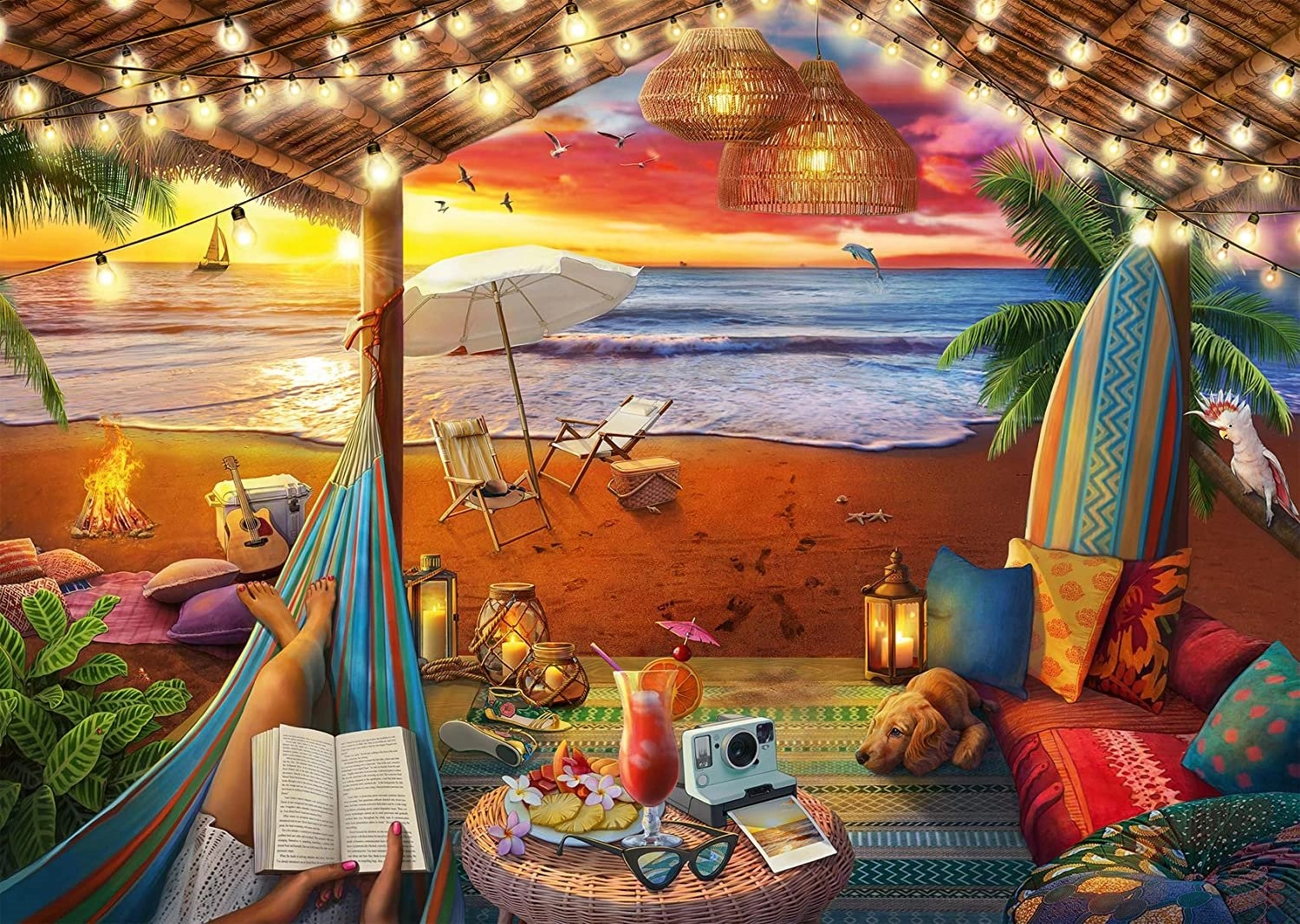 E-shop RAVENSBURGER Puzzle Útulné miesta: Pláž Cabana XXL 500 dielikov