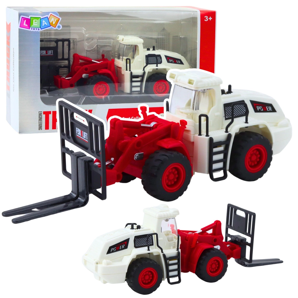 Detský vysokozdvižný vozík s kovovými vidlicami, svetlami a zvukmi