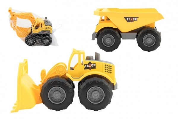 E-shop Teddies Stavební stroj plast 18-20cm na volný chod v síťce