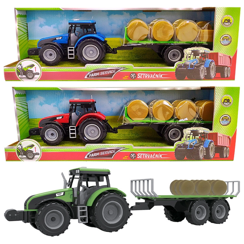 E-shop Traktor s vlečkou na seno so zvukmi a svetlami