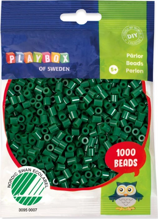 E-shop Playbox Zažehľovacie korálky, 1000ks - tmavozelené