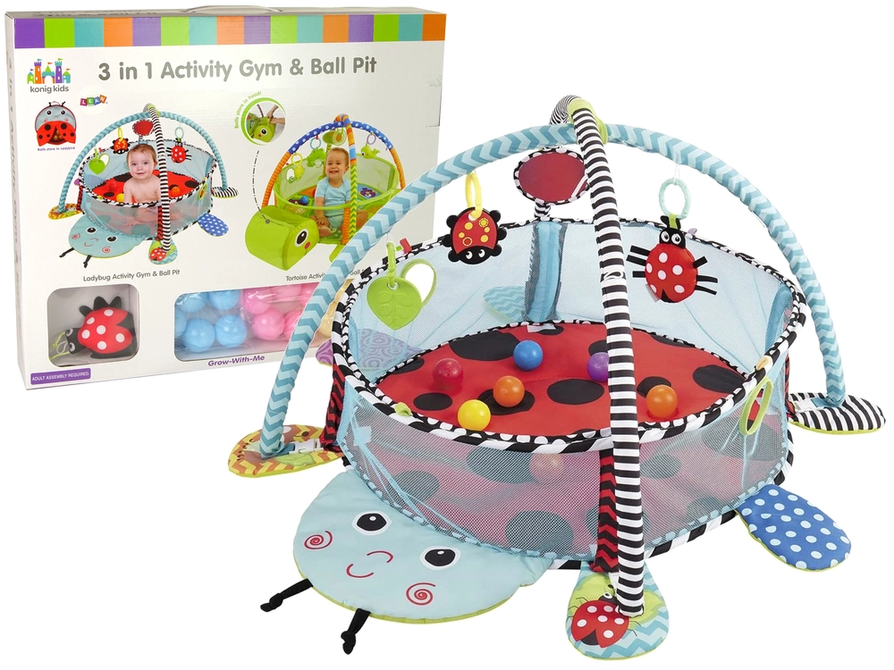E-shop LEAN TOYS Edukačná podložka Lienka s loptičkami