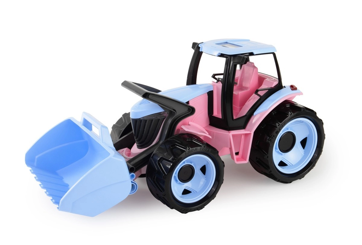 Detský traktor s radlicou 62 cm, ružový