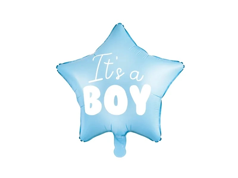 E-shop PartyDeco Fóliový balón hviezda It´s a boy 48cm