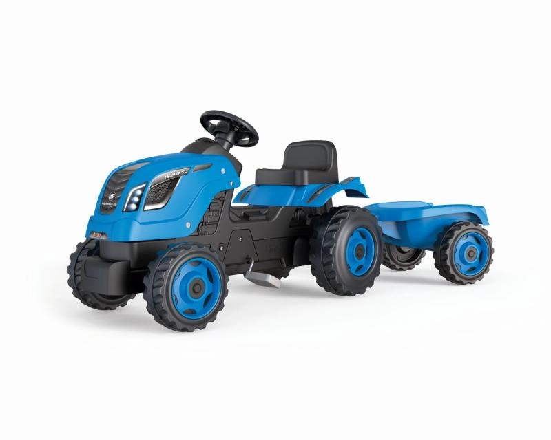 E-shop Šliapací traktor Farmer XL s vozíkom – Modrý