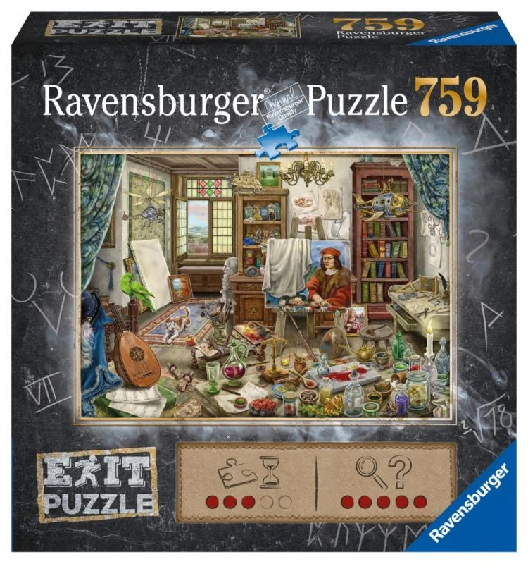 Puzzle Ravensburger Exit: Ateliér umelca 759 dielikov