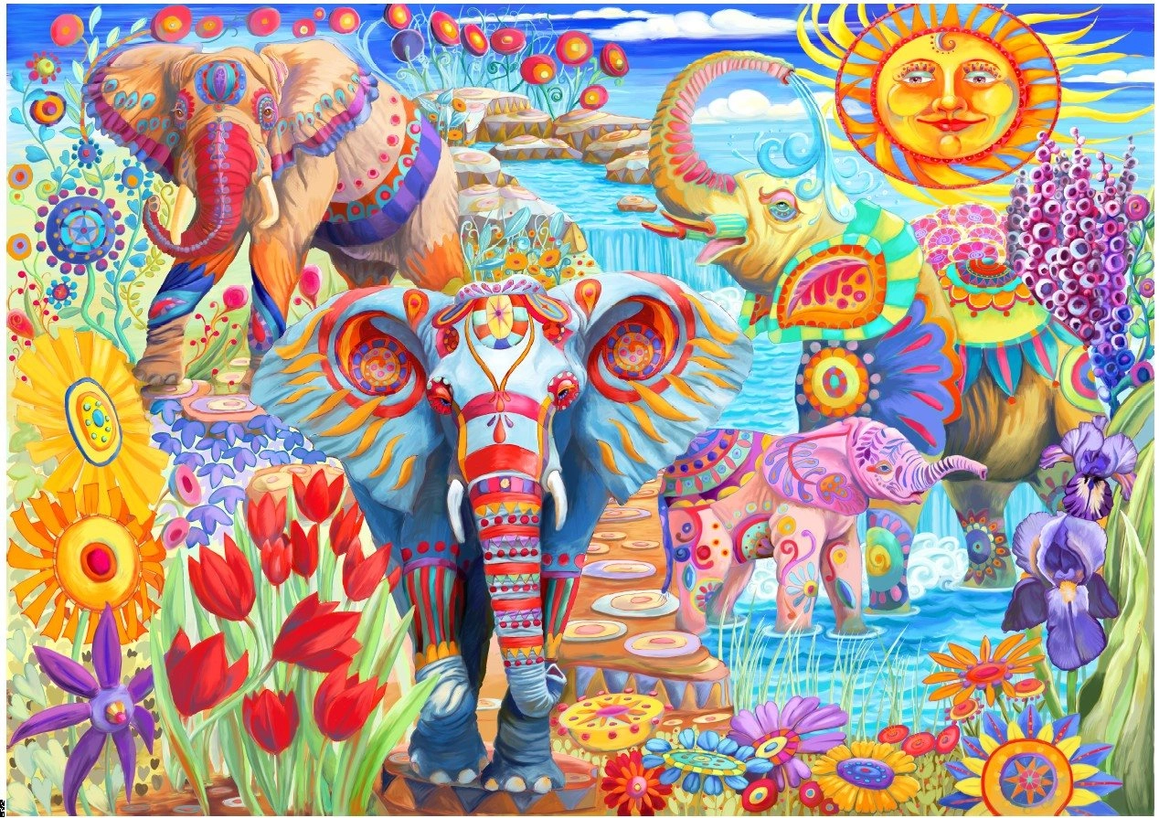 E-shop Bluebird puzzle slony v záhrade 2000 dielikov