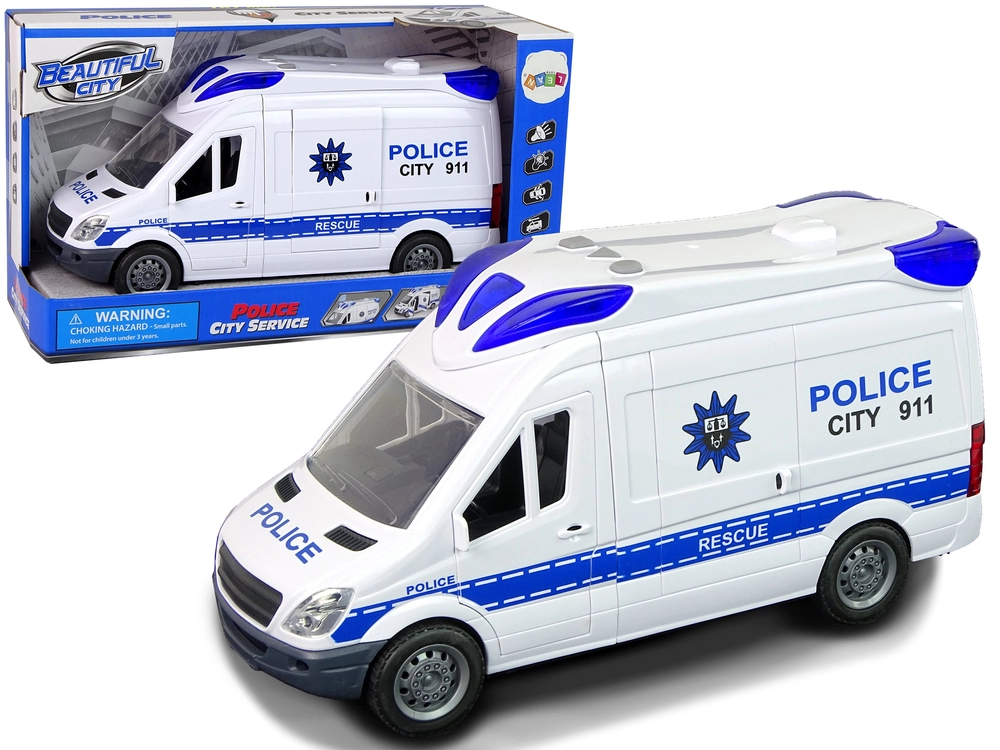 E-shop LeanToys Interaktivní policejní auto se světelným zvukem a otevíráním dveří