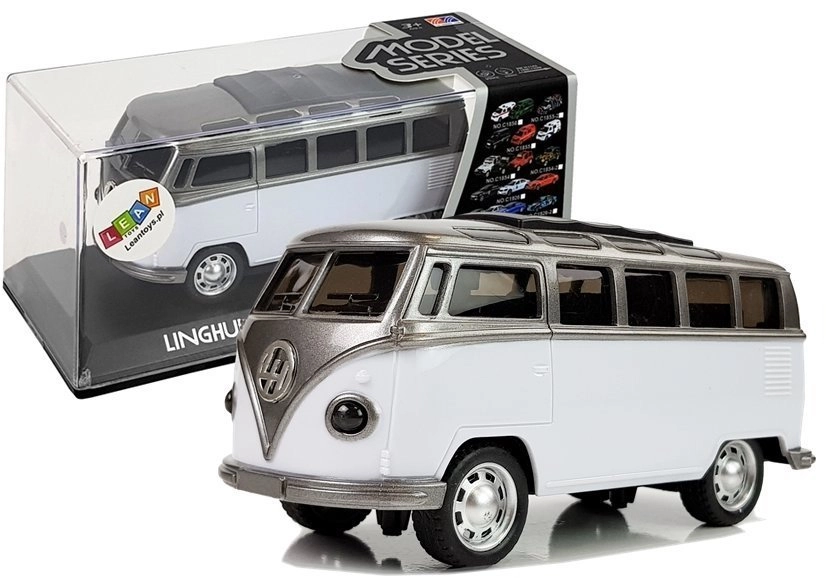 E-shop Lean Toys Autobus na naťahovanie so svetlom a zvukom biely