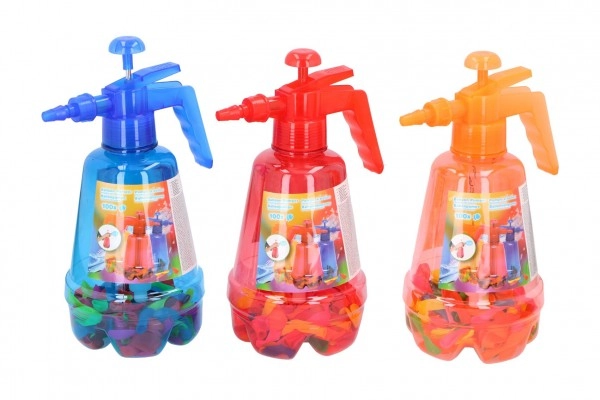E-shop Teddies Pumpa na vodní bomby + bomby 100ks mix barev plast 30cm