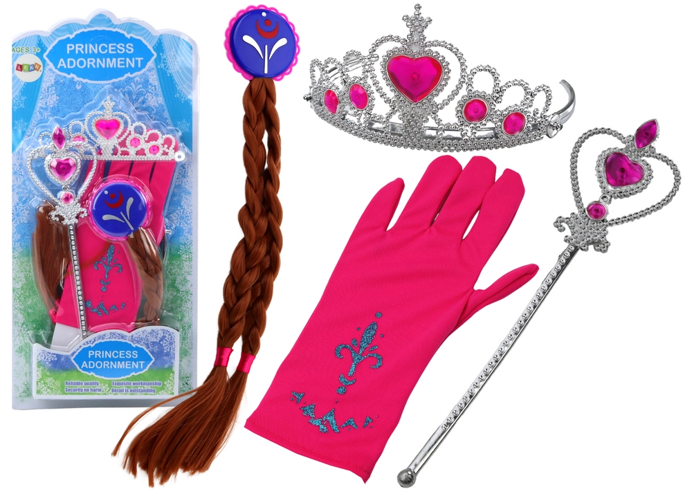 E-shop Sada príslušenstva pre malé princezné Palička Rukavice Koruna Vrkoče