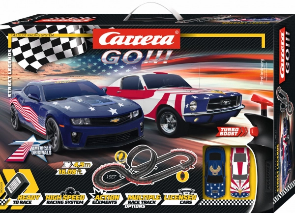 Autodráha Carrera GO Street Legends 1:43 s loopingom a americkými muscle vozidlami