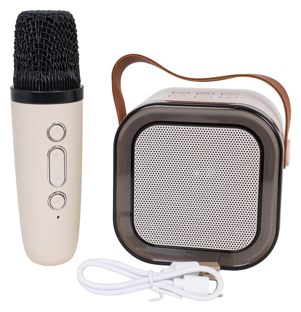 Karaoke set s bezdrôtovým mikrofónom a prenosným Bluetooth reproduktorom s RGB
