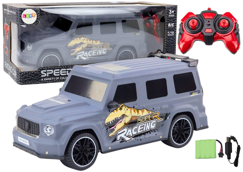 E-shop RC auto s dinosauřím motívom 1:10, sivé