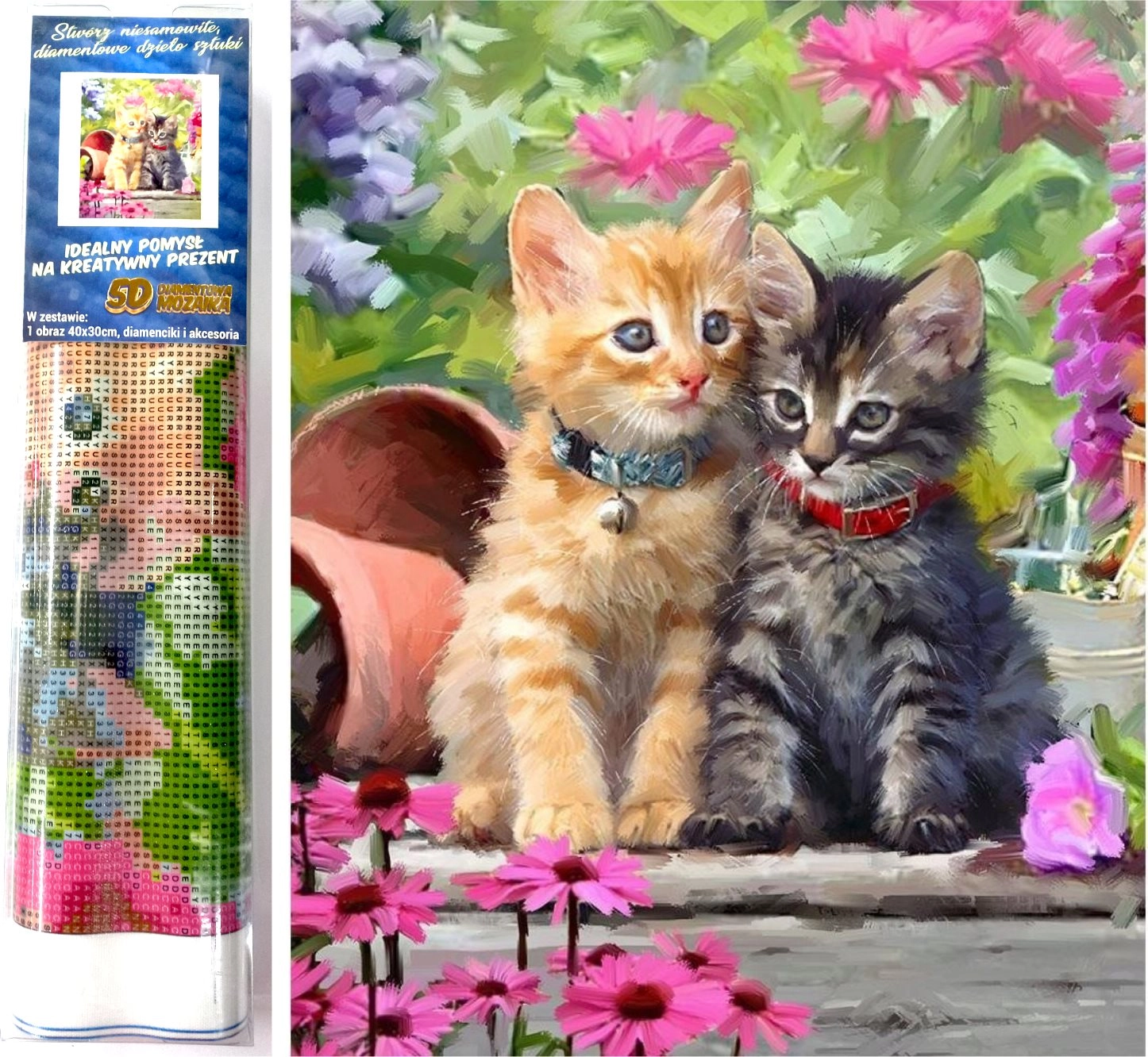 E-shop Diamantové maľovanie Mačiatka v záhrade 30x40 cm