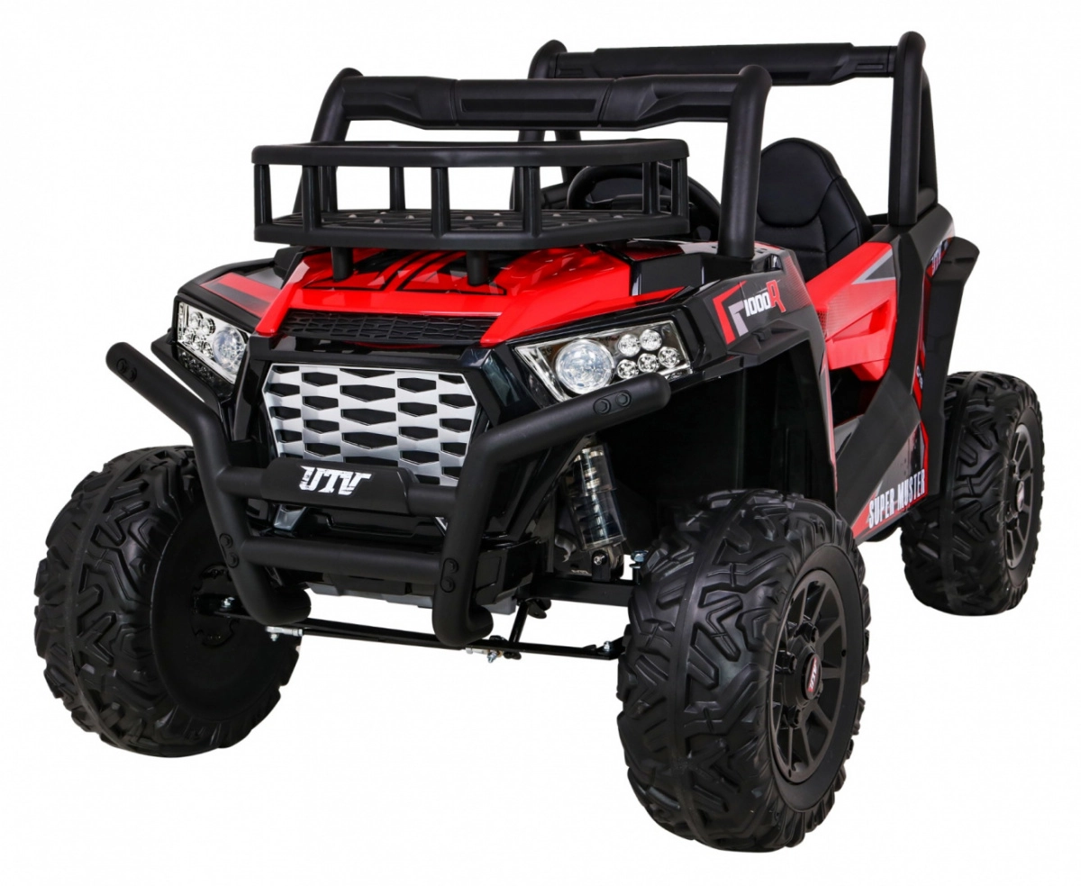 E-shop D detské elektrické buggy UTV 24 V s diaľkovým ovládaním, EVA kolesami a LED osvetlením – červené