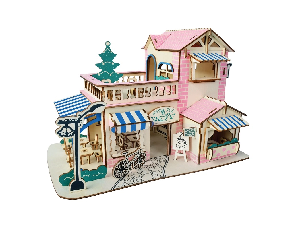 E-shop Woodcraft drevené 3D puzzle kaviareň