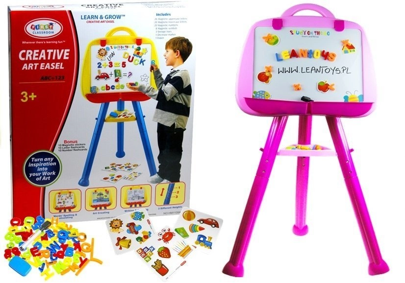 E-shop Lean Toys Magnetická tabuľa zmazateľné písmená čísla
