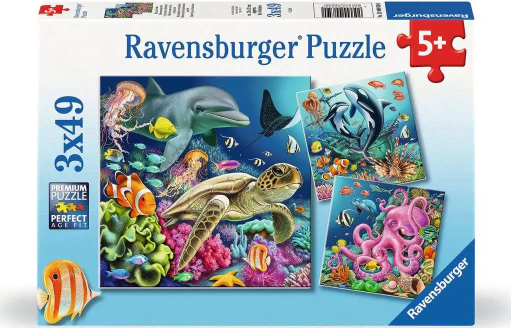 E-shop Ravensburger Život pod vodou 3 × 49 dielov