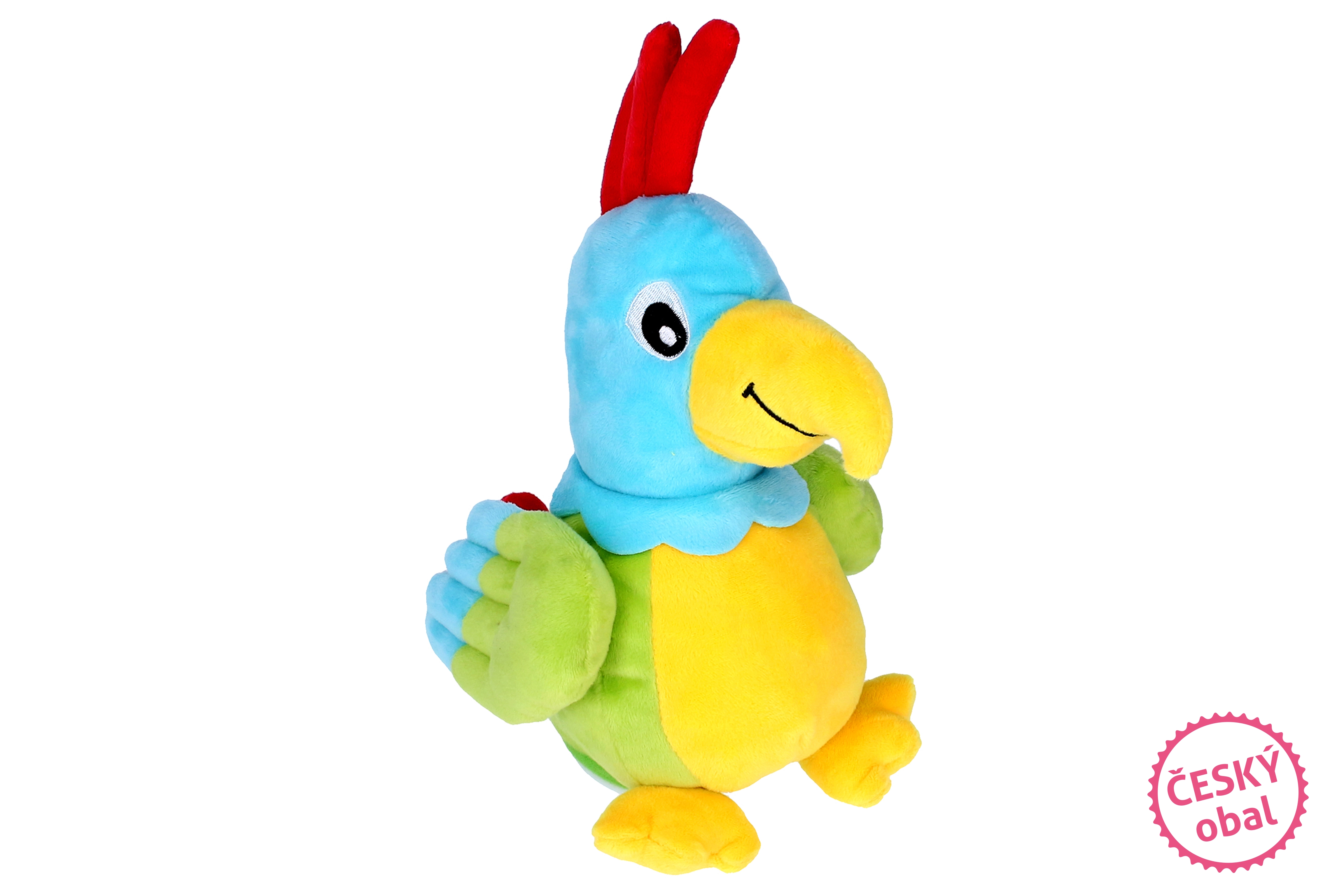 E-shop Mikro Trading Papoušek plyšový mluvící 20 cm