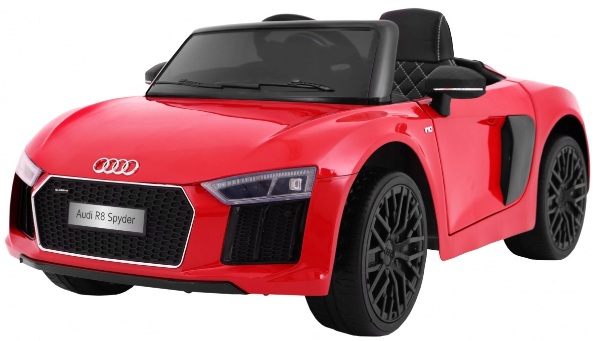 E-shop Detské elektrické autíčko Audi R8 Spyder červené s lakom a diaľkovým ovládačom