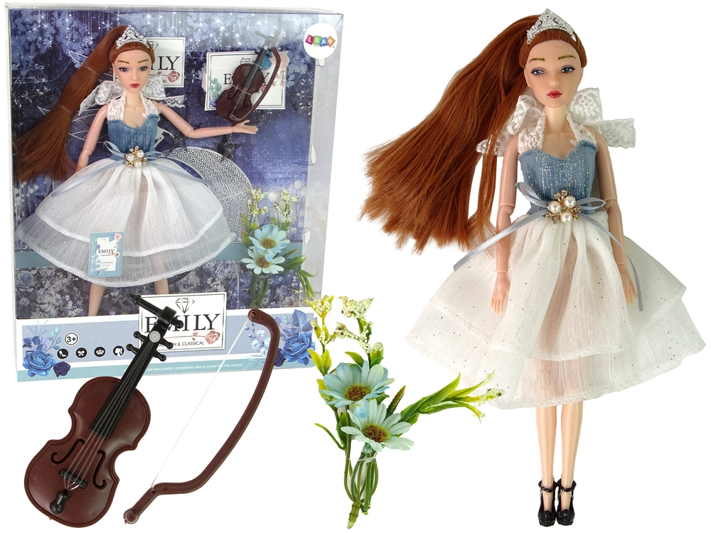 E-shop Lean Toys Bábika Emily s husľami a kvetmi