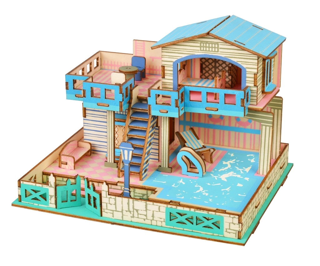 E-shop Woodcraft drevené 3D puzzle Vila na ostrove Lembongan