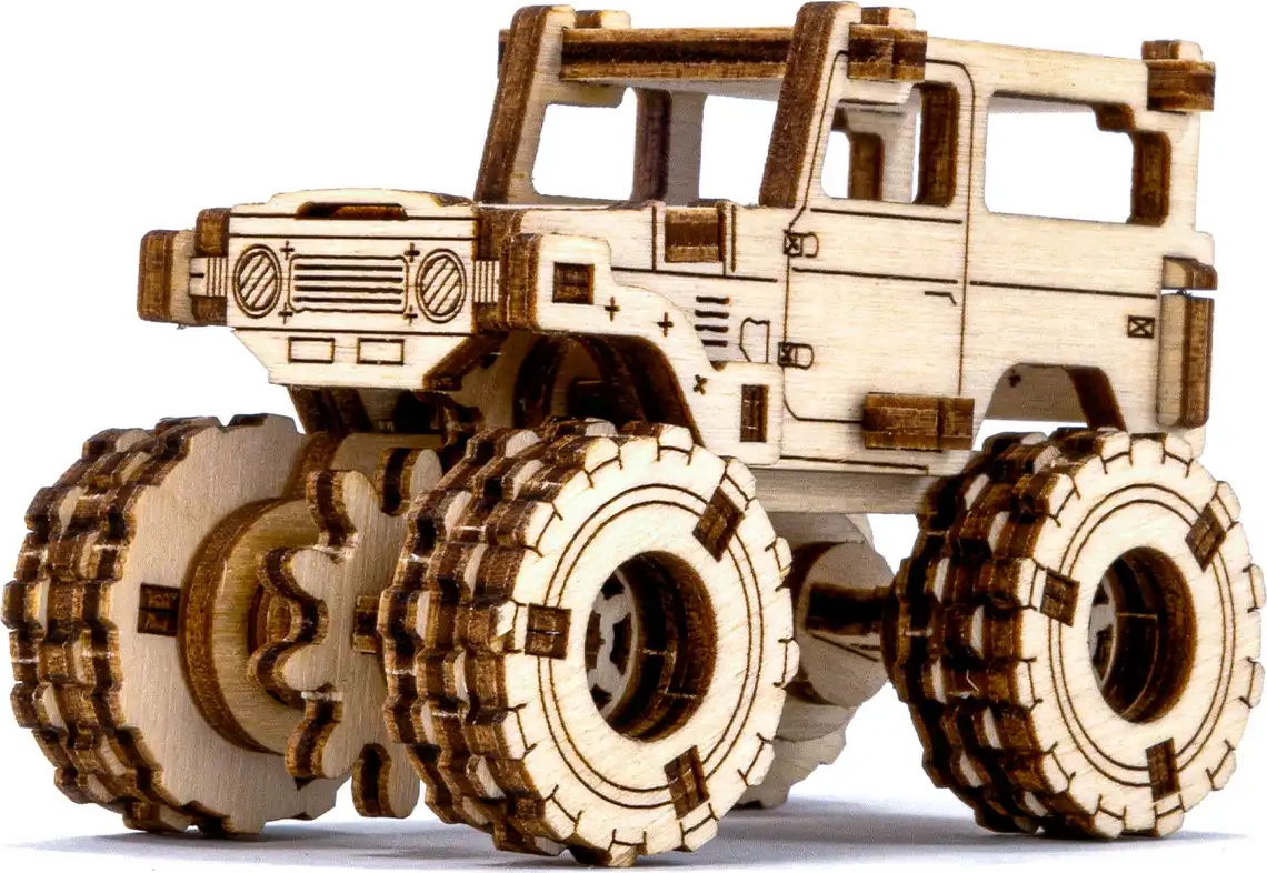 Drevené 3D Puzzle - Model Monster Truck
