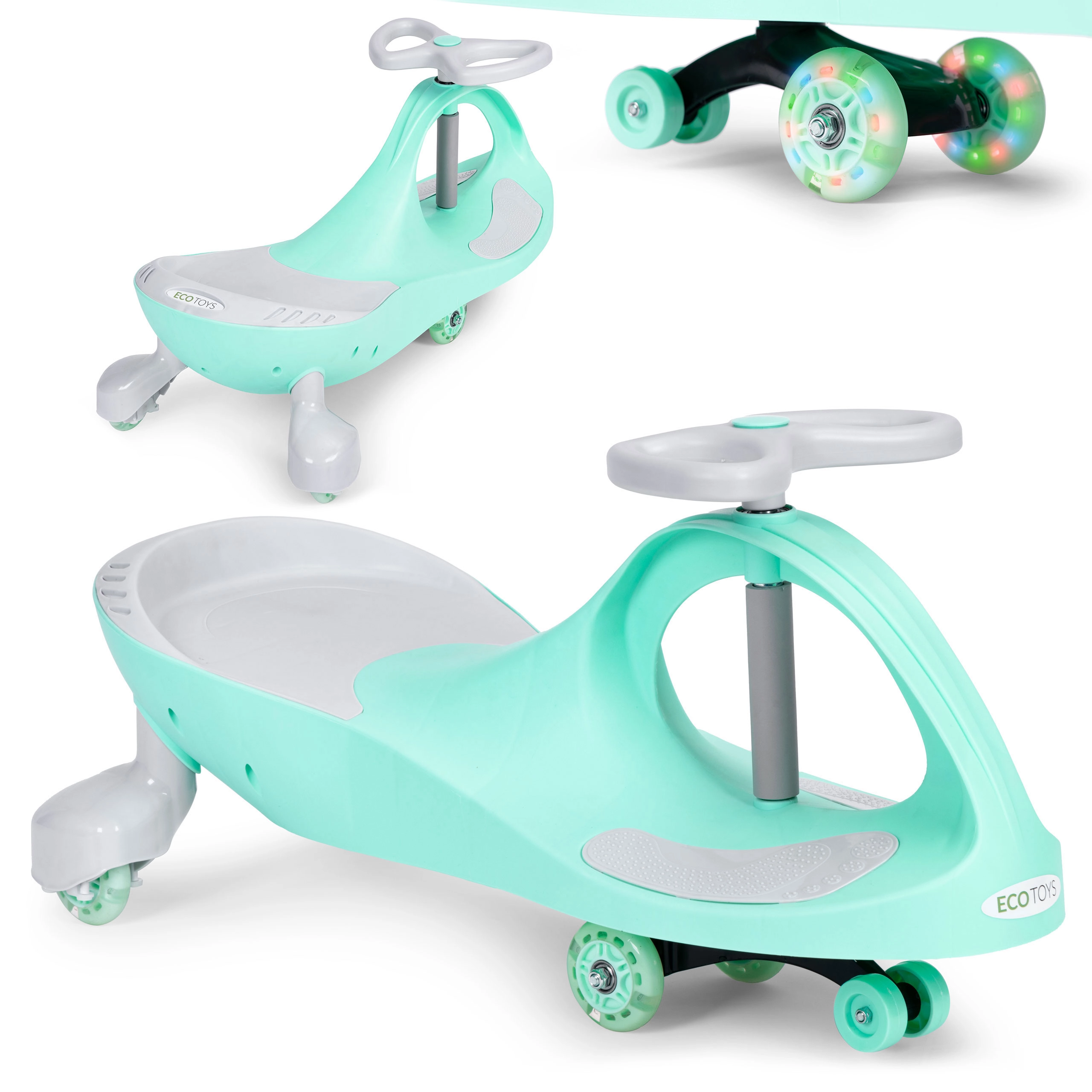 E-shop Odrážadlo wiggle car s LED kolieskami zelené ECOTOYS
