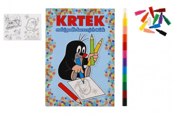 E-shop Omaľovánka Krtko maľuj podľa farebných bodiek maxi voskovky