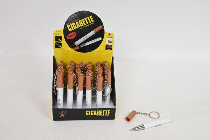 Svietiaci prívesok na kľúče v tvare cigarety – predajný displej 24 ks