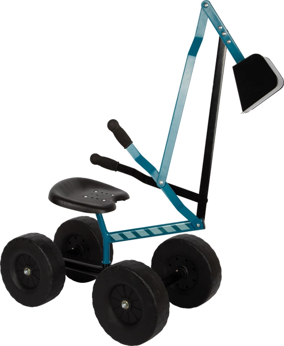 small foot detský šliapací bager s kolesami modrý