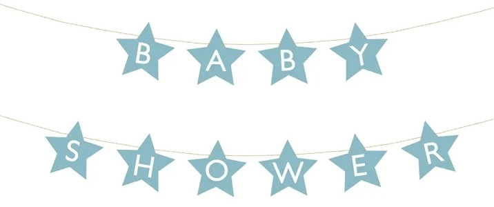 E-shop PartyDeco Girlanda Baby shower svetlo modrá 2,9 m