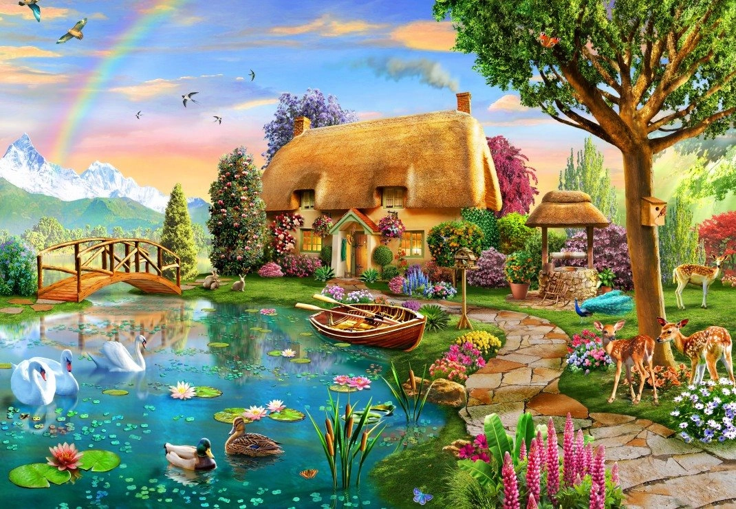 E-shop Puzzle Chata pri jazere 1000 dielikov BLUEBIRD