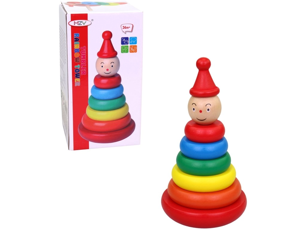Drevené krúžky na kolíku 17 cm