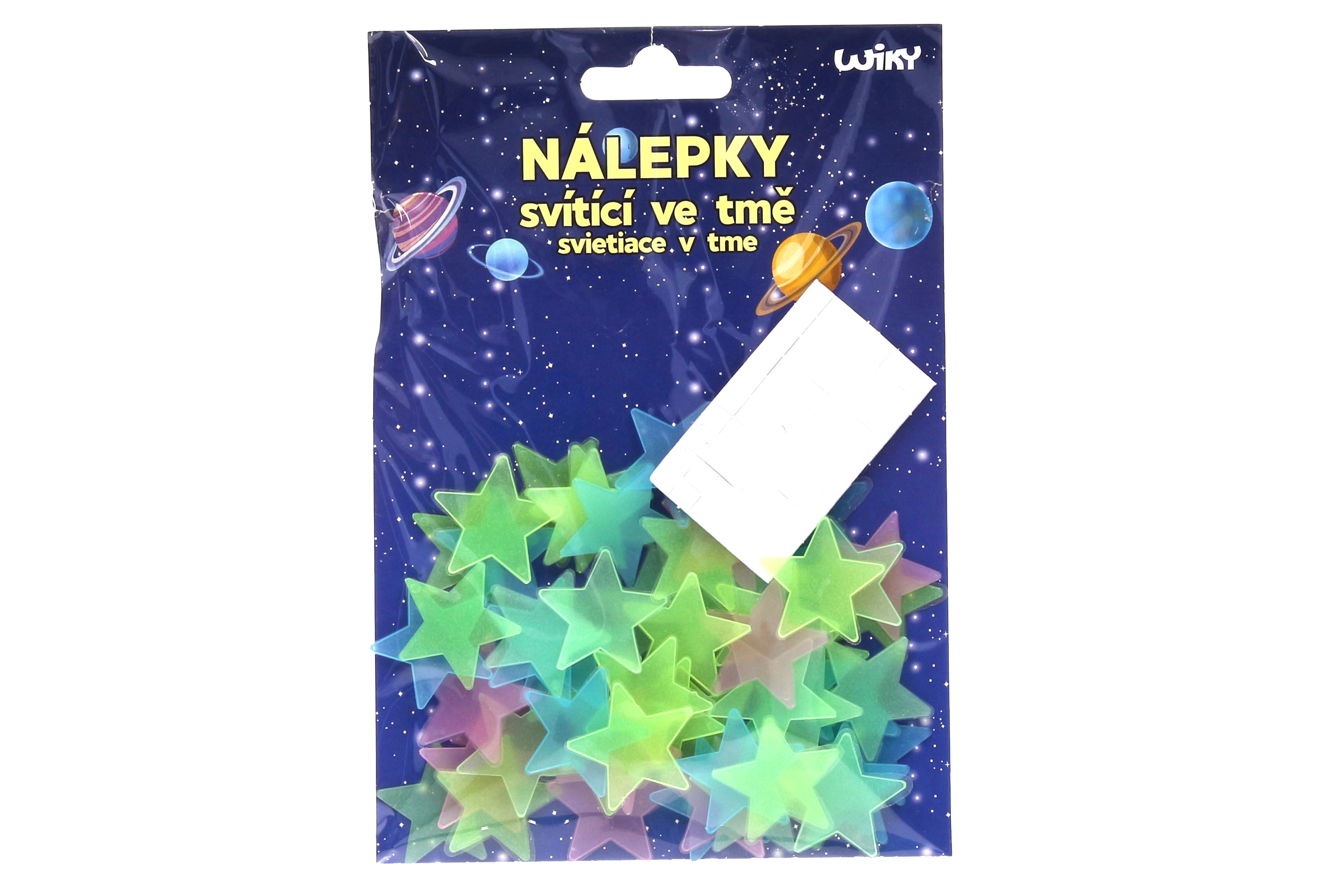 E-shop Koh i noor Samolepky 12x17 cm svítící ve tmě Hvězdy 60 ks