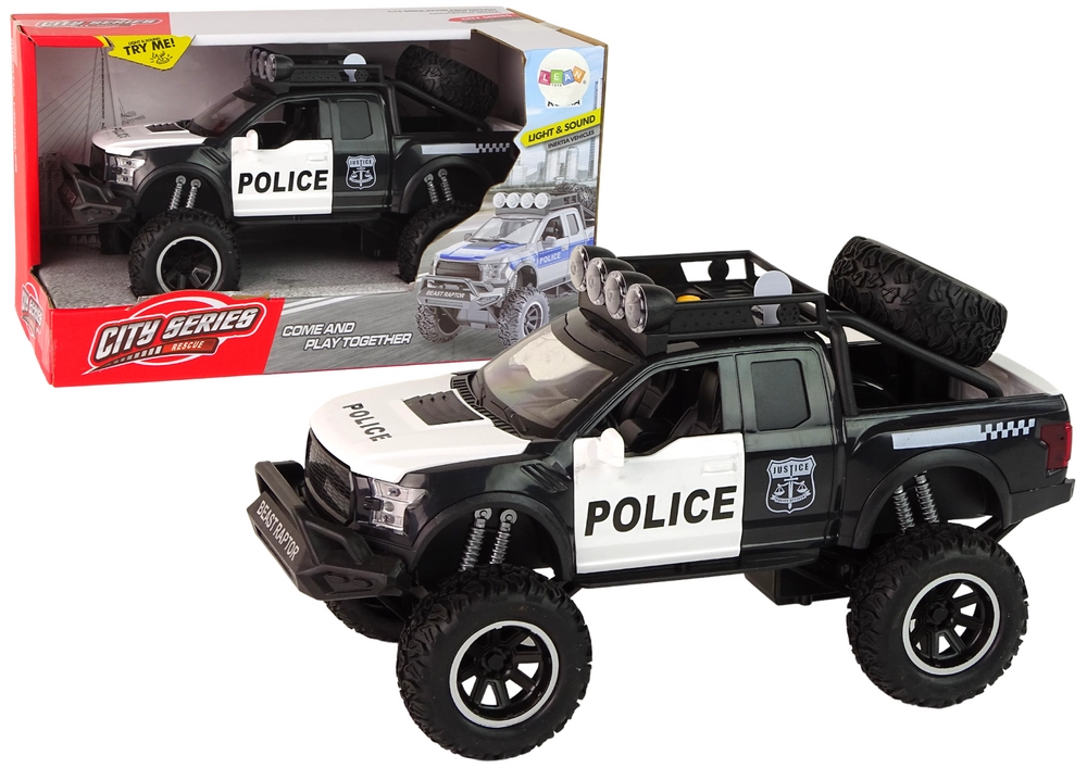 E-shop Lean Toys Zvuková kontrolka otvárania dverí Offroad vozidla Raptor Police