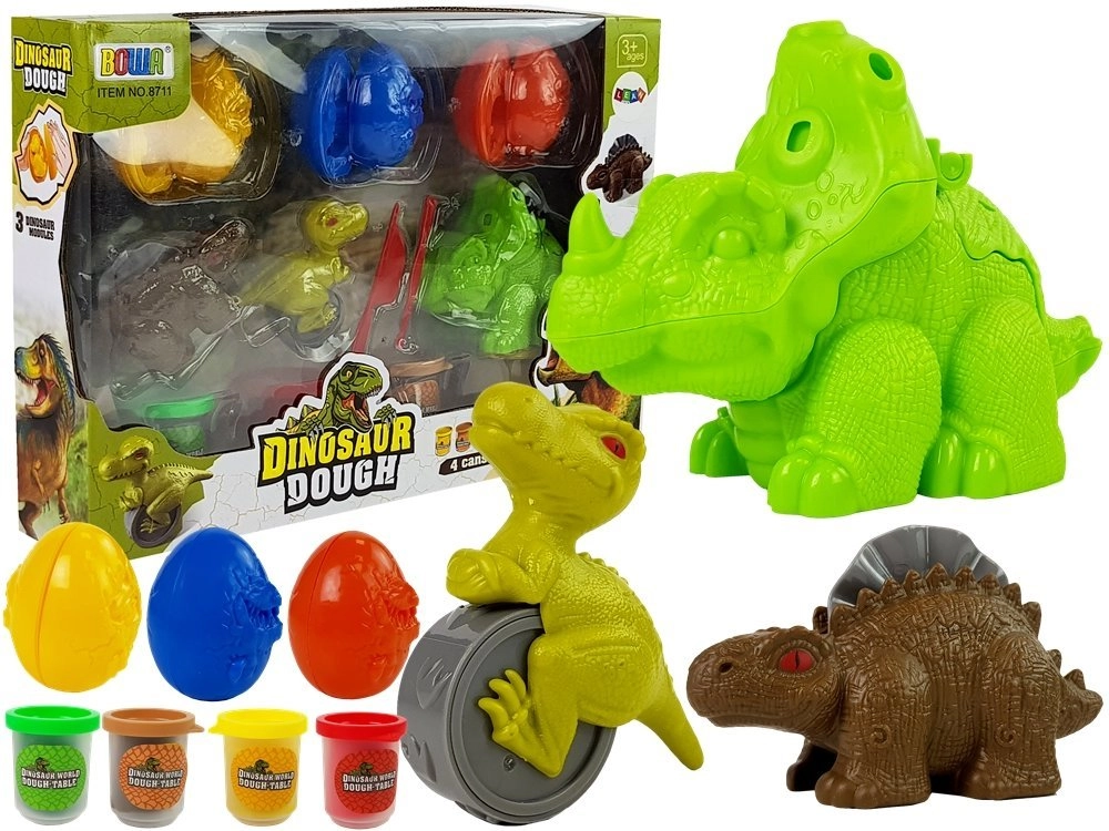E-shop Import leantoys Ciastoline Dinosaurs Vajíčka 12 kusov