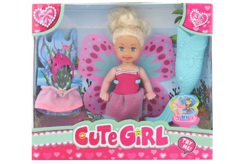 Bábika s doplnkami 3v1 – morská panna, víla a princezná