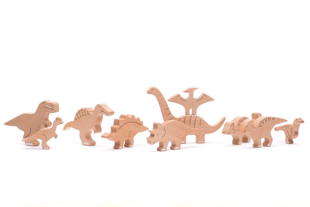 E-shop Súprava drevených dinosaurov Bajo 10 ks