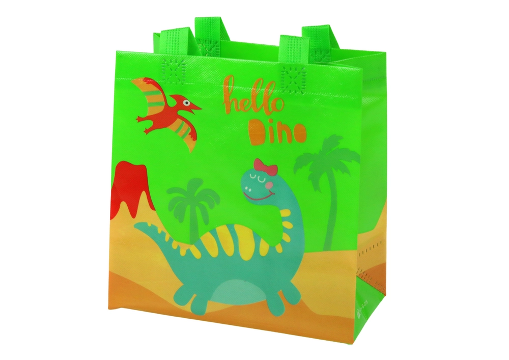 E-shop Darčeková taška dinosaurus zelená 23 × 21,5 × 11 cm