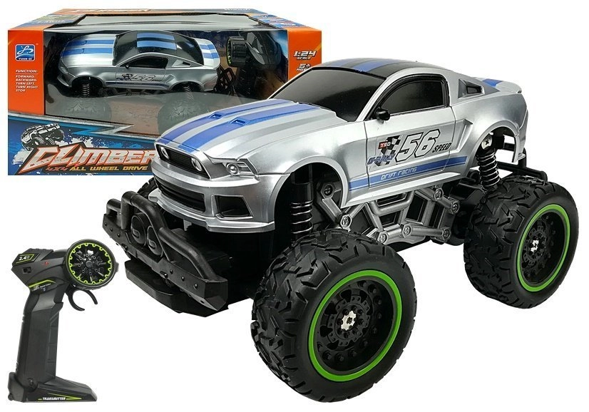 RC terénne auto s vysokými kolesami 1:24 – Strieborná