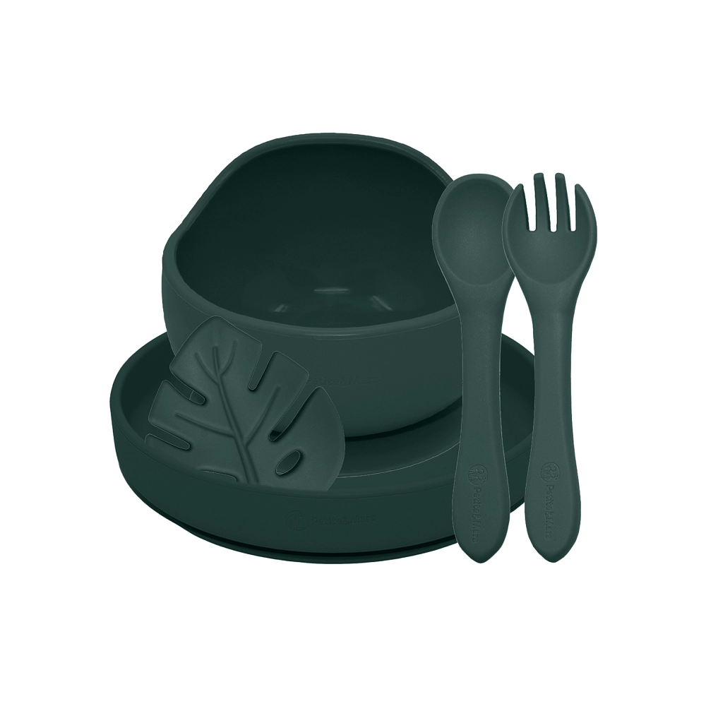 PETITE&MARS Set jedálenský silikónový TAKE&MATCH Dusty Rose 4 ks