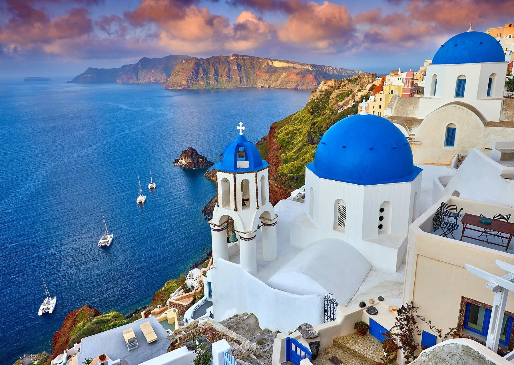 E-shop ENJOY Santorini: Výhled s loděmi Řecko 1000 dielov