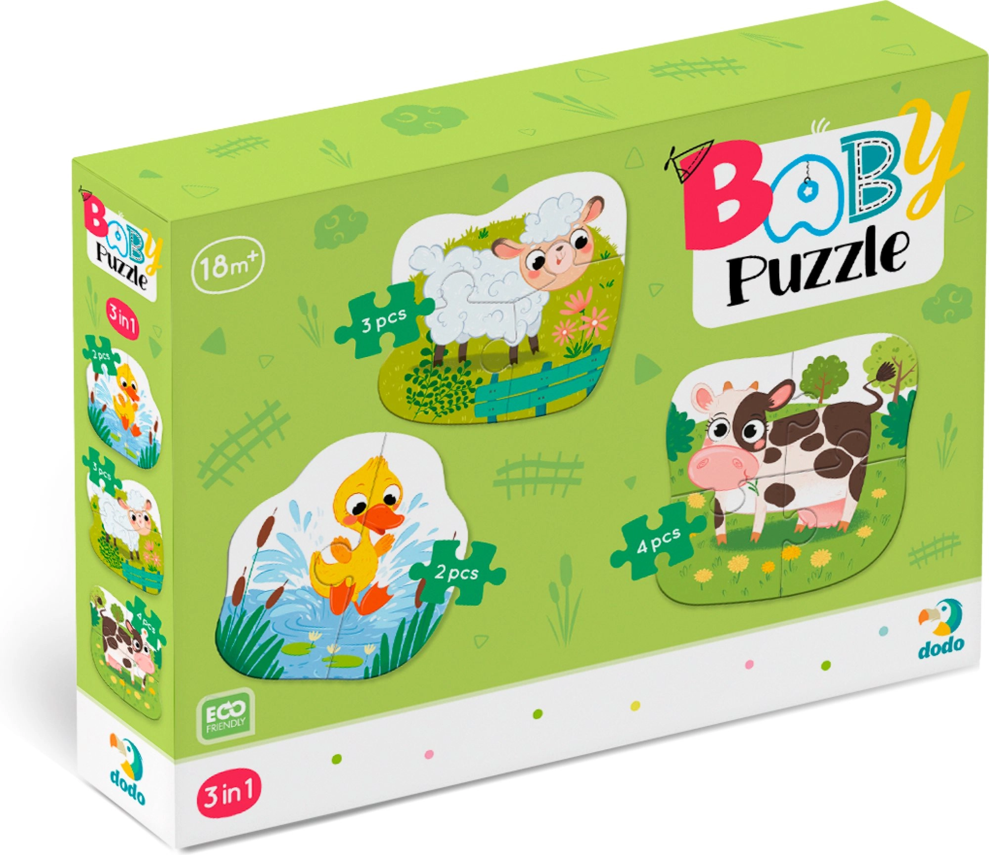 DODO Baby Zvířátka ze statku 3v1 2,3,4 dielov
